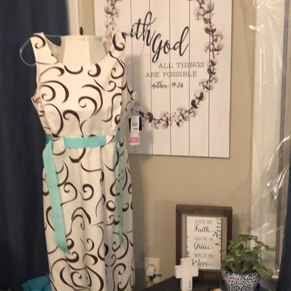 Brown and Cream Women Dress size 18